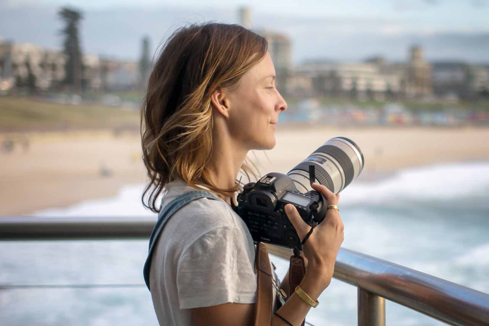 photographer at Bondi at sunrise