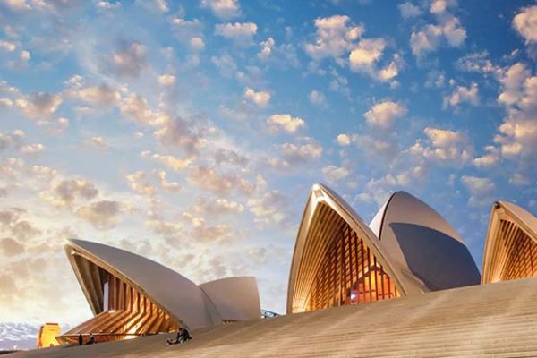 The Sydney Opera House at dusk