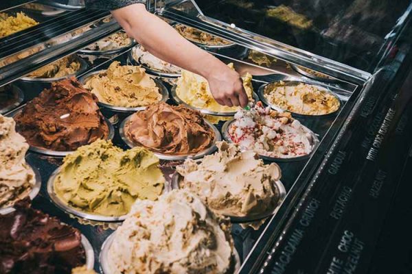 A variety of Messina Gelato on display