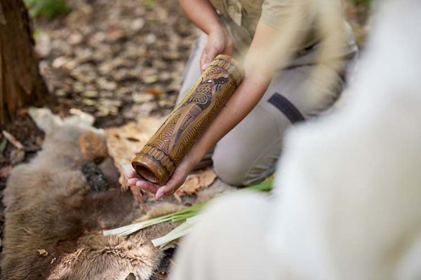 An aboriginal elder teaching indigenous cultures