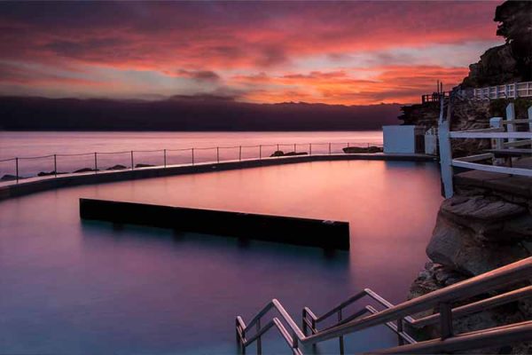 Stunning sunrise view of Bronte Baths