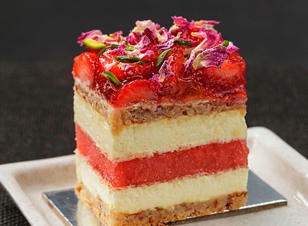 An image of the infamous Strawberry Watermelon Cake from Black Star Pastry as seen on your Sydney foodie private tour