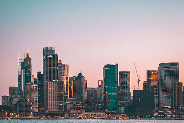 Sydney City skyline at dusk